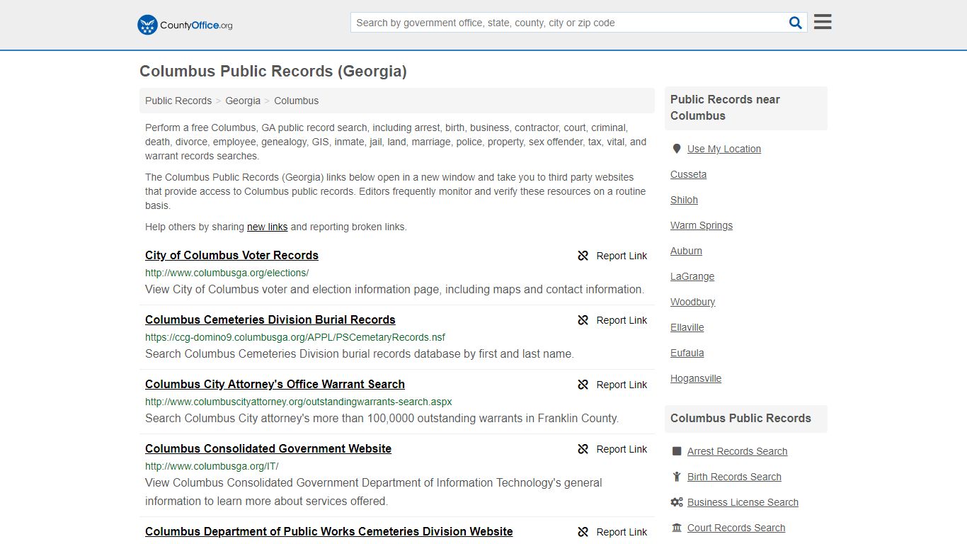 Public Records - Columbus, GA (Business, Criminal, GIS ...