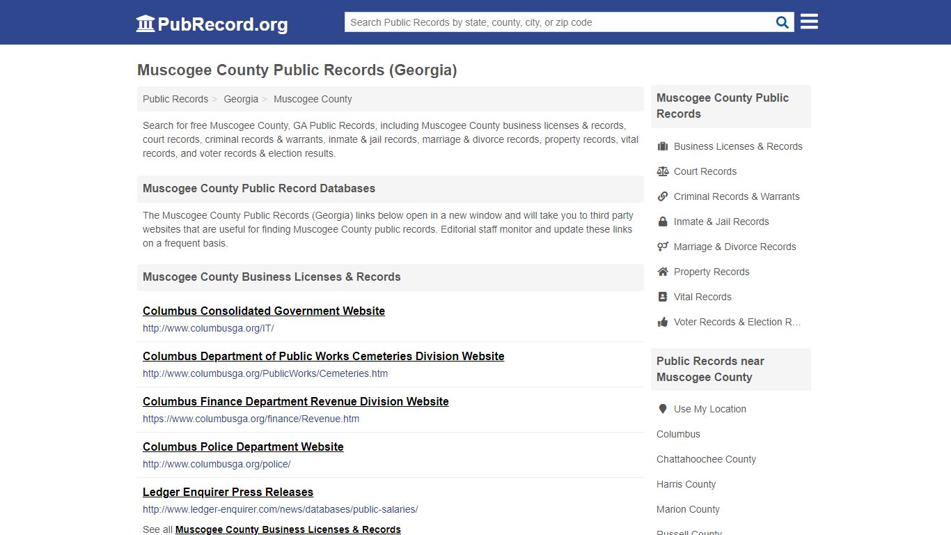 Free Muscogee County Public Records (Georgia Public Records)